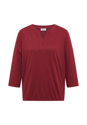 Cecil, 3/4-SLEEVE TOP WITH SPLIT NECK AND ELASTICATED HEM - Bluse - russet red