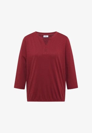 Cecil, 3/4-SLEEVE TOP WITH SPLIT NECK AND ELASTICATED HEM - Bluse - russet red