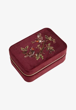 FABLE ENGLAND ROBIN LOVE EMBROIDERED LARGE CURRANT VELVET - Other accessories - red
