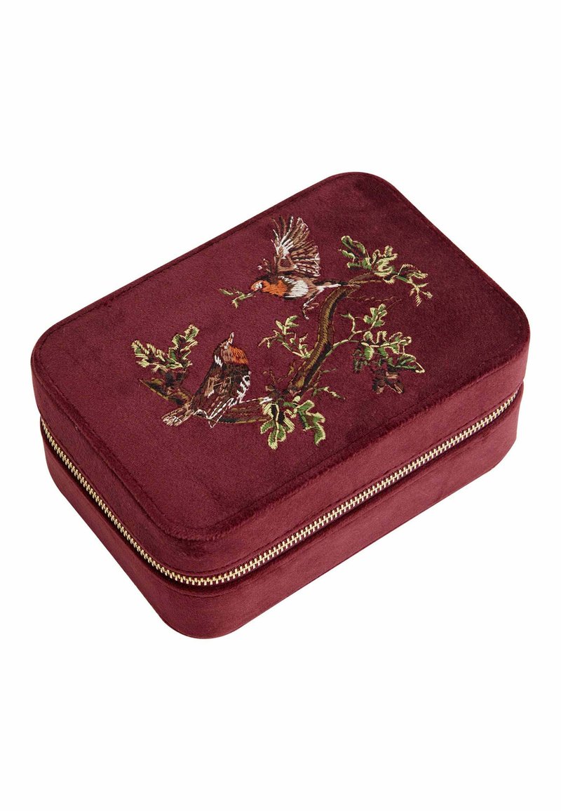 FABLE ENGLAND ROBIN LOVE EMBROIDERED LARGE CURRANT VELVET - Other accessories - red