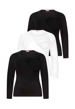 UMSTANDS STILL 3ER PACK SCHWANGERSCHAFTSMODE - Langarmshirt - weiß/schwarz
