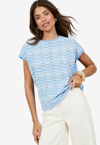 REGULAR FIT - STRIPE SPARKLY - Trükipildiga T-särk - blue
