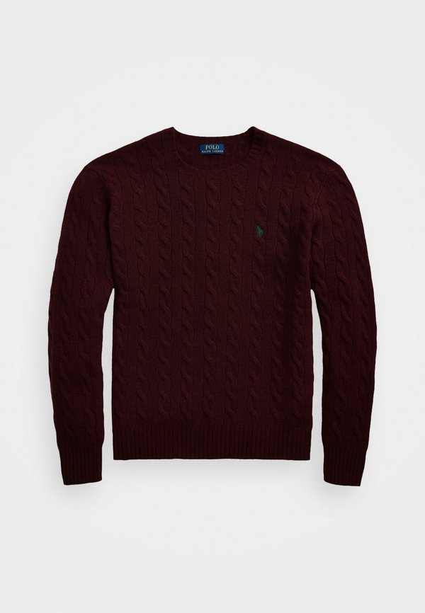 CABLE KNIT WOOL CASHMERE JUMPER - Jumper - aged wine heather4