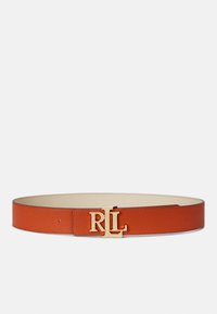 Lauren Ralph Lauren REVERSIBLE PEBBLED LEATHER WIDE BELT - Cinto - explorer sand/rust orange