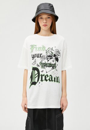 PRINTED CREW NECK  - Printtipaita - white