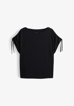 OPUS, RELAXED FIT FLUID DRAPE - Print T-shirt - black