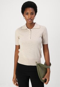 pure cashmere SHORT SLEEVES - Pulover - oatmeal