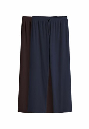 REGULAR FIT - 2 PACK WIDE LEG JOGGER - Kalhoty - navy chocolate brown