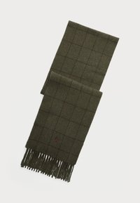 WINDOWPANE PLAID WOOL BLEND SCARF UNISEX - Sjal - dark brown