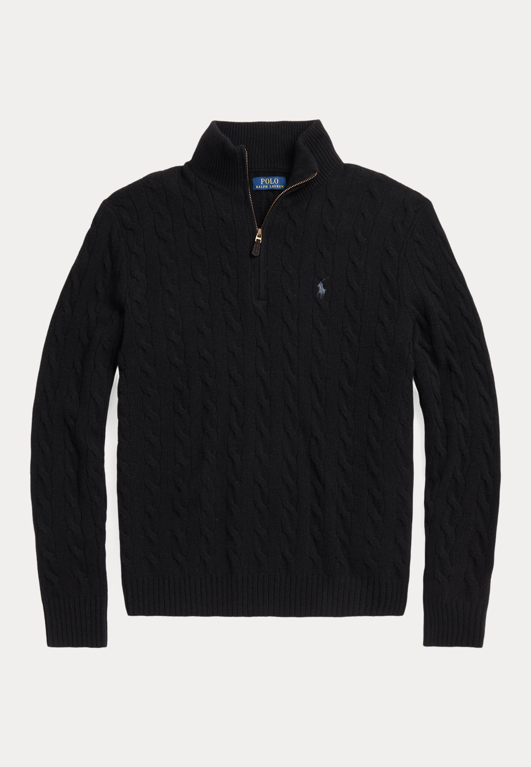 RALPH LAUREN wool×cashmere knit BLK Polo Ralph Lauren CABLE-KNIT WOOL-CASHMERE JUMPER - Jumper - black