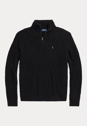 CABLE-KNIT WOOL-CASHMERE JUMPER - Džemperis - black