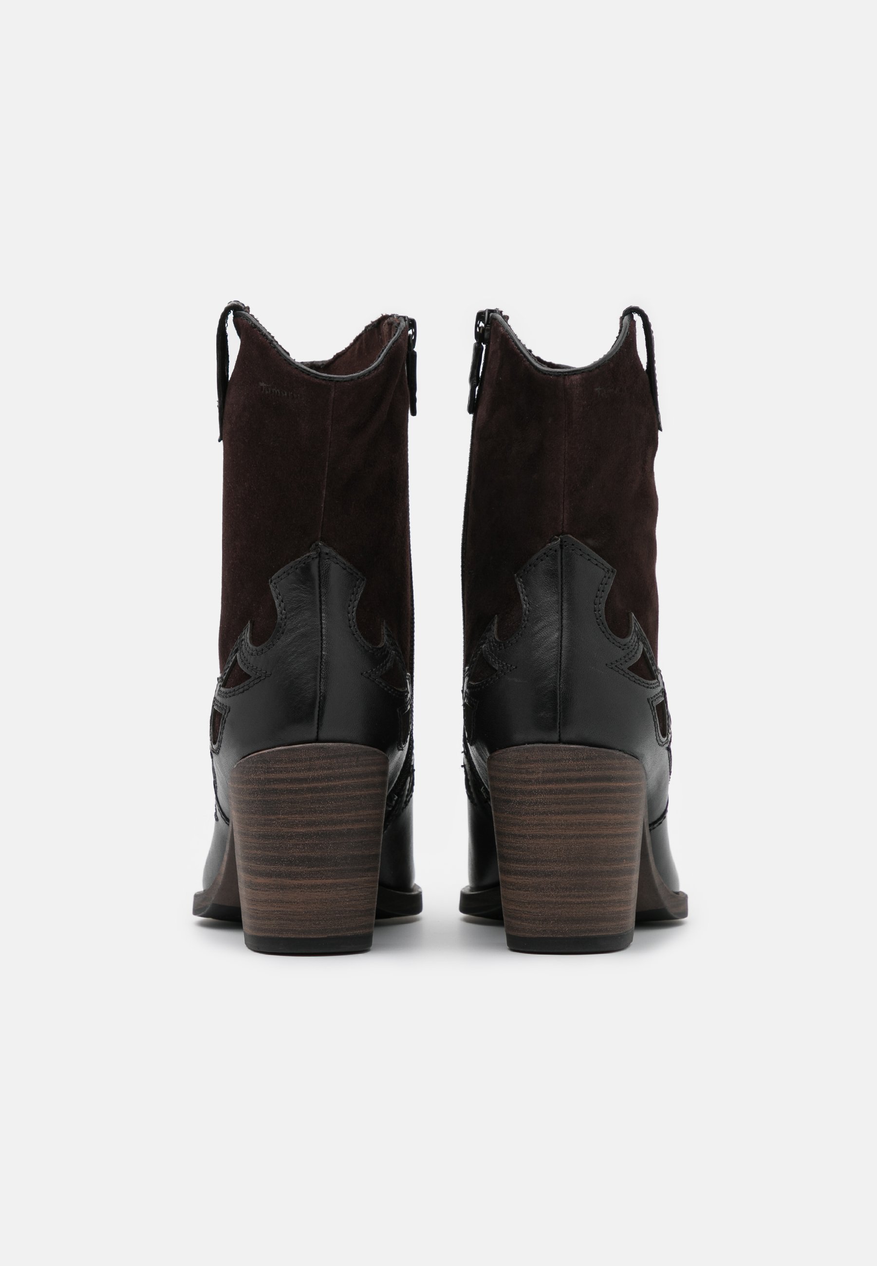Tamaris BOOTS Cowboy Bikerstövletter blackmocca Tamaris BOOTS Cowboy Bikerboots mocca Zalando.se