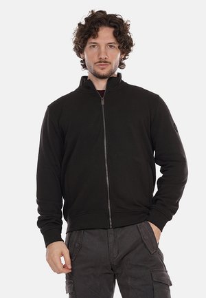 Felpa con zip - nero