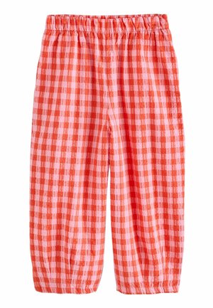 REGULAR FIT - PULL ON BARREL  - Püksid - red pink gingham