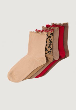 5 PACK - Kojinės - brown/red/black