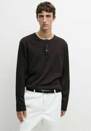 Massimo Dutti, Maglietta a manica lunga - dark brown