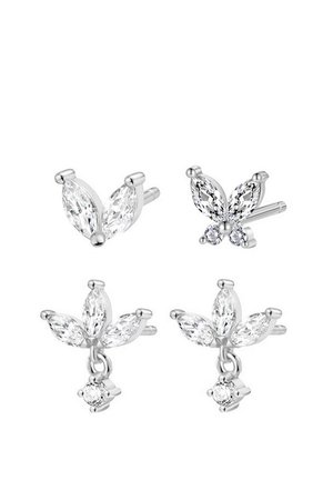 SET OF 4  - Pendientes - silver coloured