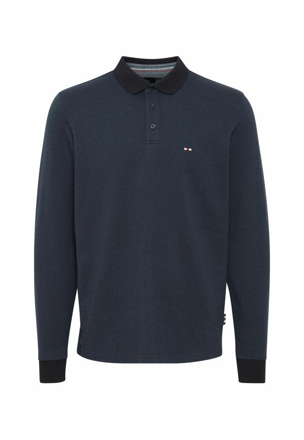FQPETER two tone polo pique LS - Long sleeved top - dark denim4