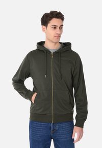 Ciabalù CON CAPPUCCIO - Felpa con zip - verde militare