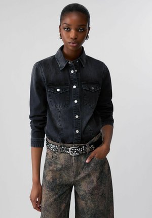 LIU JO, LIU JO SLIM FIT DENIM SHIRT - Camicia - black denim