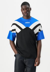 adidas Originals CUTLINE TEE UNISEX - Print T-shirt - black/blue
