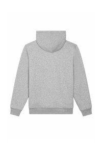 Felpa grigia con cappuccio e tessuto morbido. Caratterizzata da un cappuccio, polsini elasticizzati e orlo. Design semplice senza motivi o grafiche.