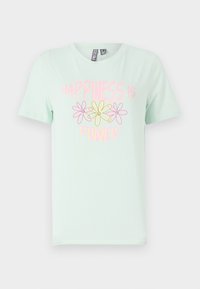 PCMOLLY O NECK TEE - Majica kratkih rukava s printom - dusty aqua