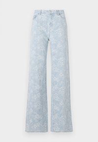 PCFELINE WIDE - Wide leg - light blue denim