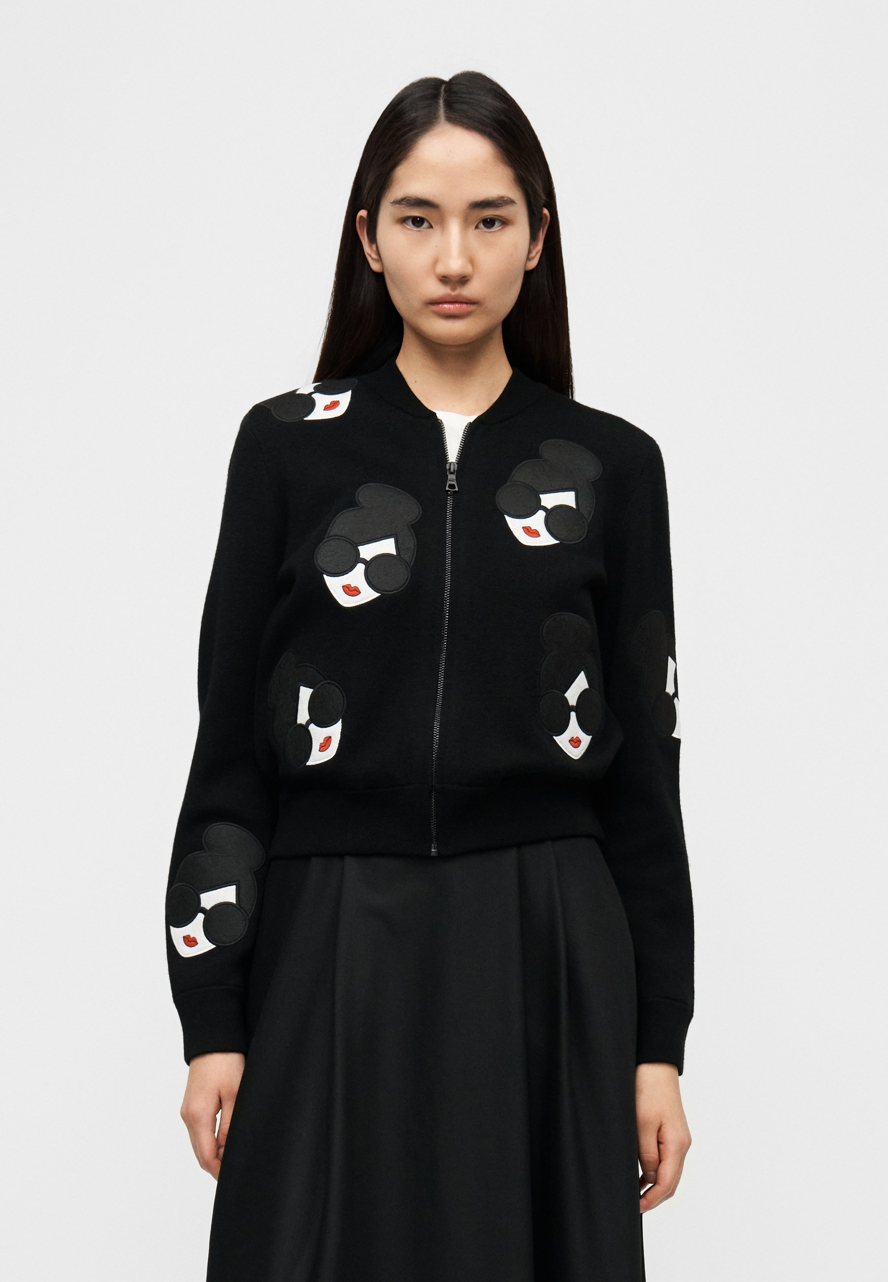 Alice + Olivia THERON STACE FACE ZIP UP - Cardigan - black/light