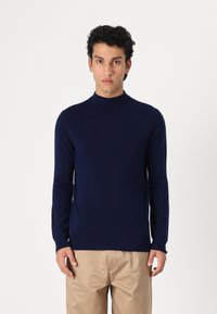 pure cashmere MEN MOCK NECK SWEATER - Džemperis - dark blue