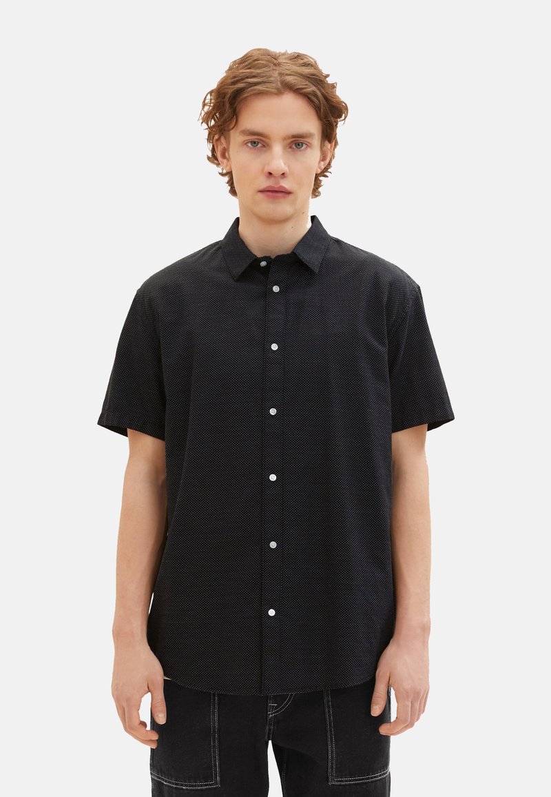 TOM TAILOR KURZARM STRUCTURED - Camisa - schwarz