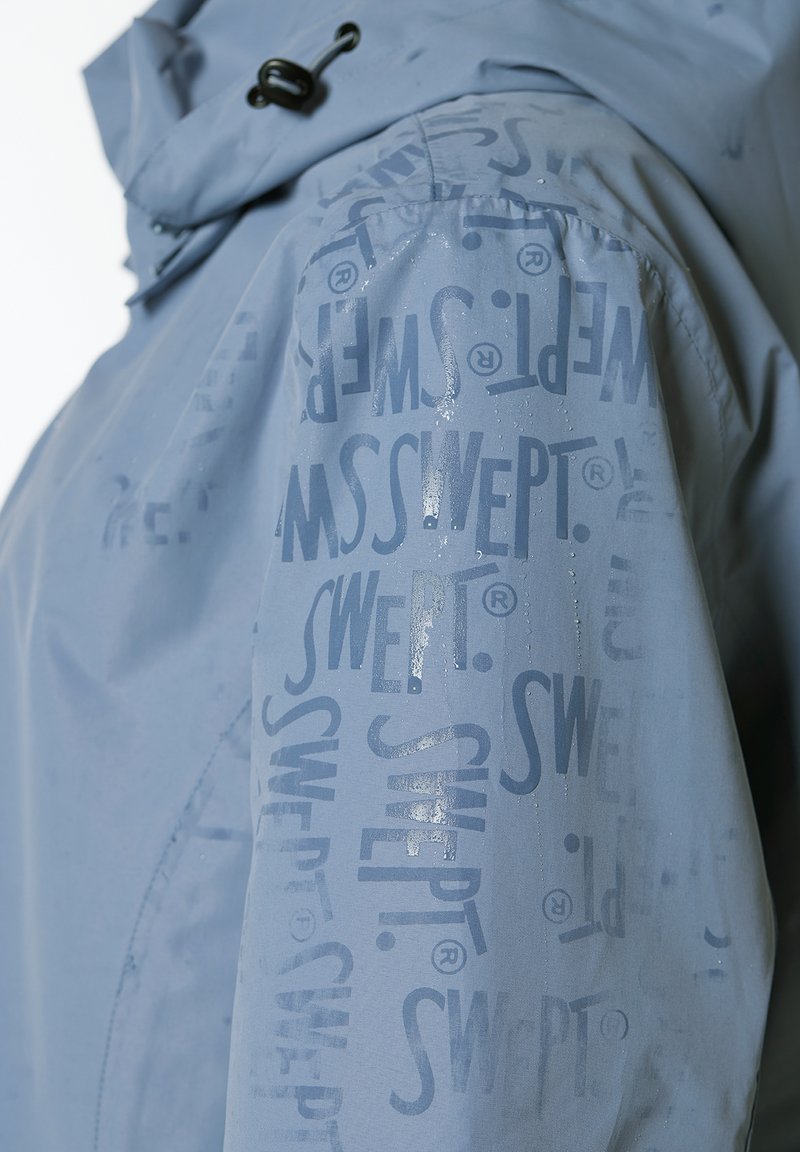 Damen Parkas | Swept by Danwear Regenjacke / wasserabweisende Jacke grey blue print/hellblau - KB16328 Damen Parkas | Swept by Danwear Regenjacke / wasserabweisende Jacke grey blue print/hellblau - KB16328