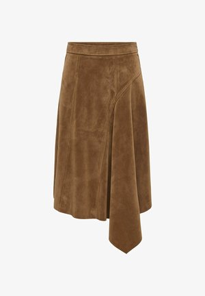 ONLY, SUEDE SKIRT ONLNIMA MIDI SKIRT - Jupe trapèze - cognac