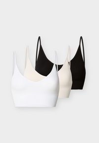 ONLVICKY V NECK 3 PACK  - Bustier - black/bright white/peach taffy