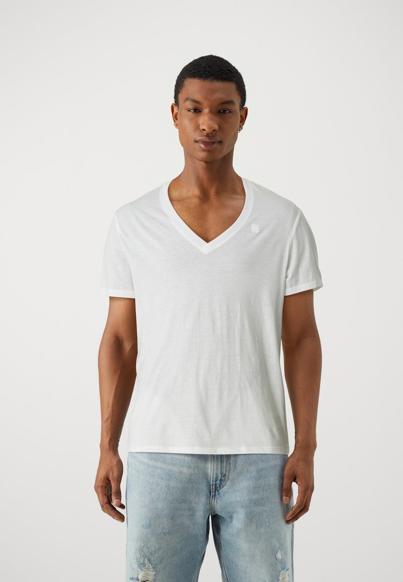 G-STAR BASE HEATHER 2 PACK - Basic T-shirt - white solid