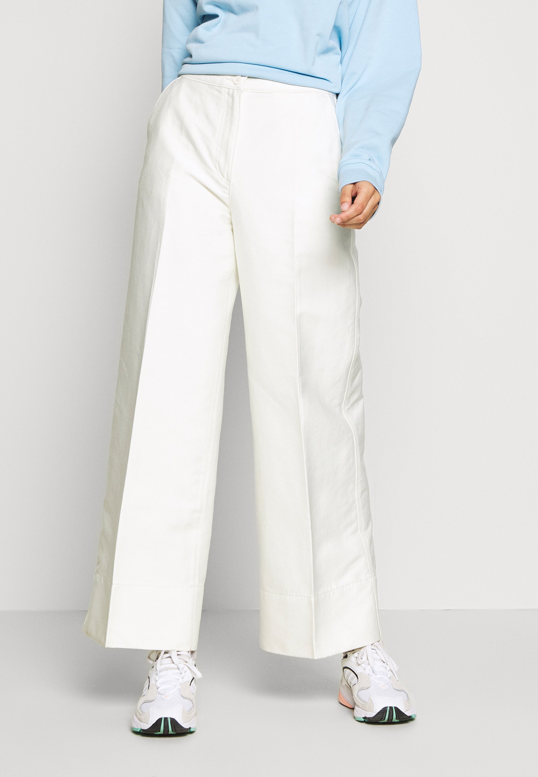 Weekday TROUSERS Bukse white Zalando.no Weekday GWYNETH TROUSER - Bukse - dark navy