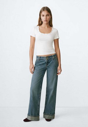 Mango Kids, TEEN - Triko s potiskem - off-white