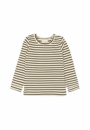 Top s dlhým rukávom - green leaf/off white