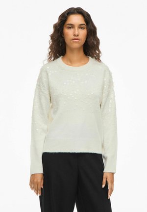 VISIQUIN O-NECK GLITTER - Džemperis - white alyssum