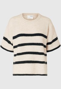 Selected Femme SLFMALINE-LILIANA 2/4 O-NECK - T-shirt basic - birch