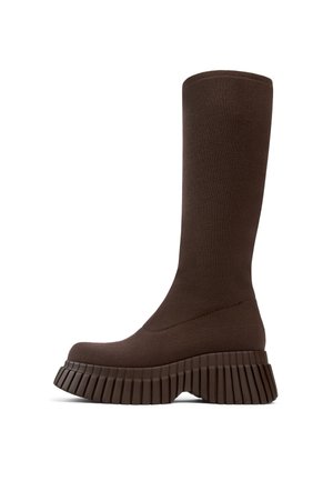 Kozačky na platformě - dark brown