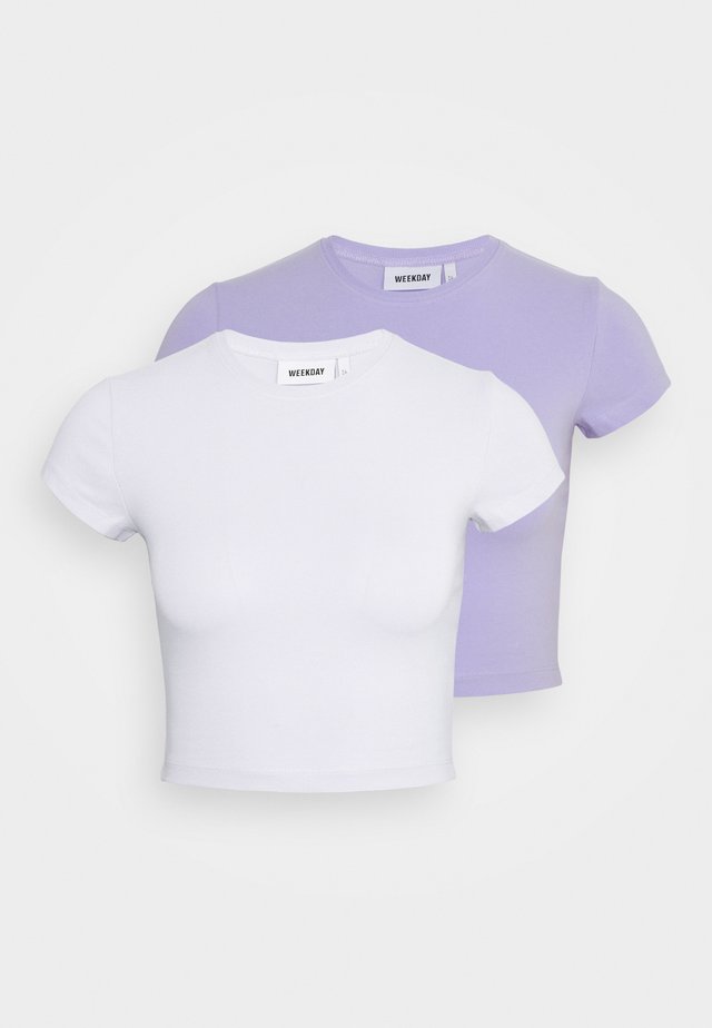 SABRA 2 PACK - T-Shirt basic - lilac/white