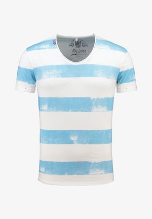 Key Largo Print T-shirt - offwhite-blue
