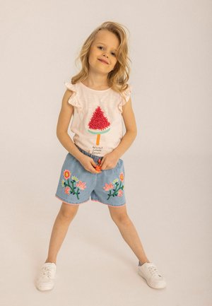 POM TRIM - Shorts di jeans - blue
