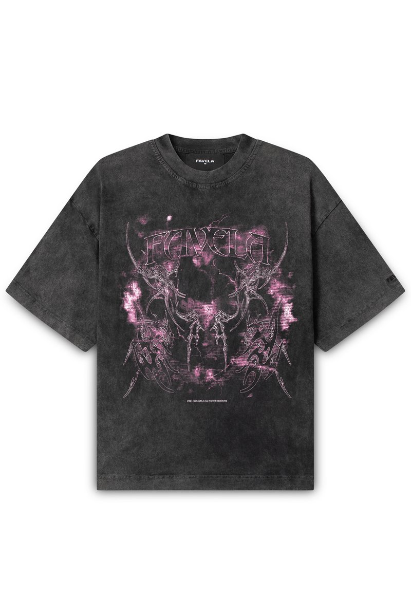 FAVELA T-shirt print zwart