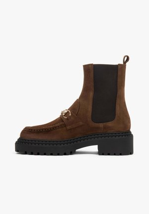 WŁOSKIEGO NATURALNEGO PREMIUM  SPRZĄCZKĄ  - Kotníkové boty - brown