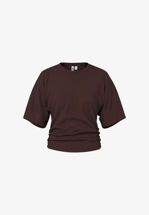 Pieces, T-SHIRT PCALLI FITTED - Μπλουζάκι με στάμπα - chocolate plum