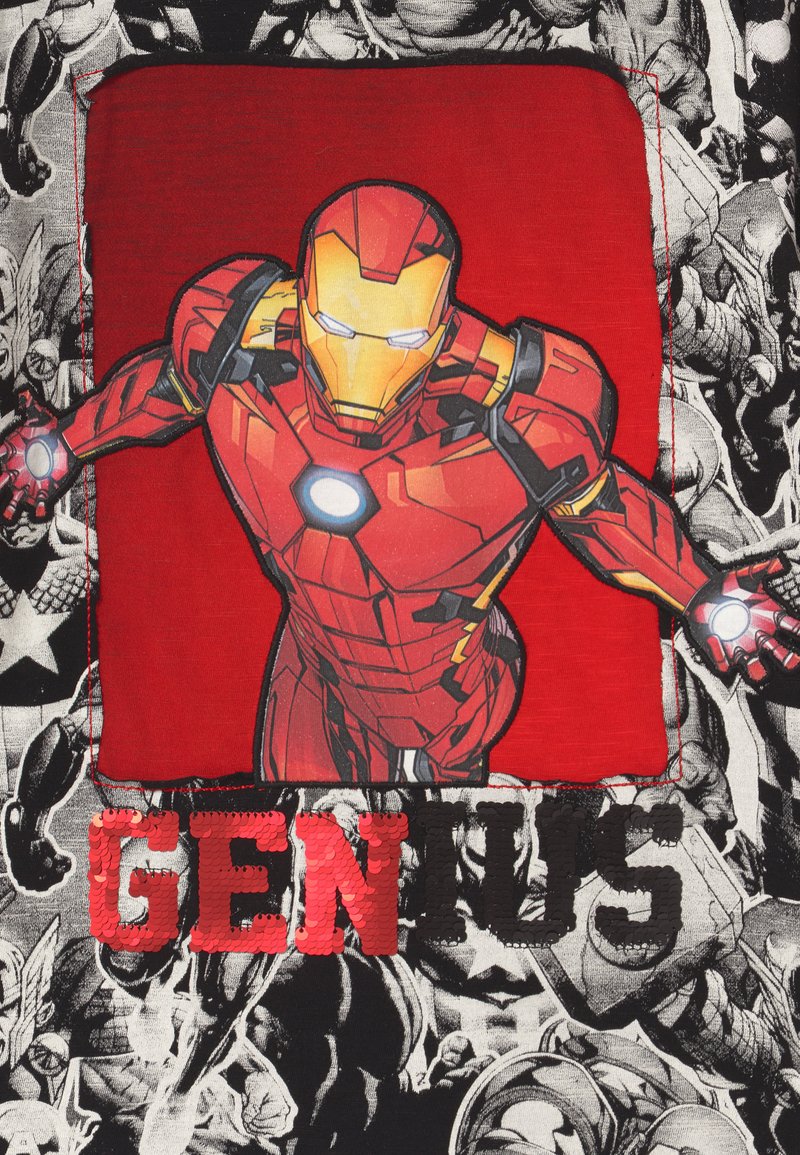 Desigual Marvel Iron Man Langarmshirt Black Schwarz Zalando De