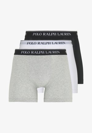 Heren boxershort set met drie kleuren: grijs, wit en zwart. Gemaakt van katoen met elastische taillebanden waarop het "Polo Ralph Lauren" logo staat.