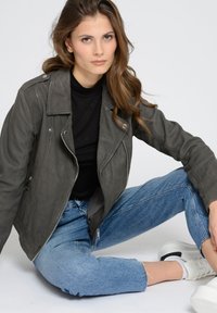 Mustang Leren jas - dark grey